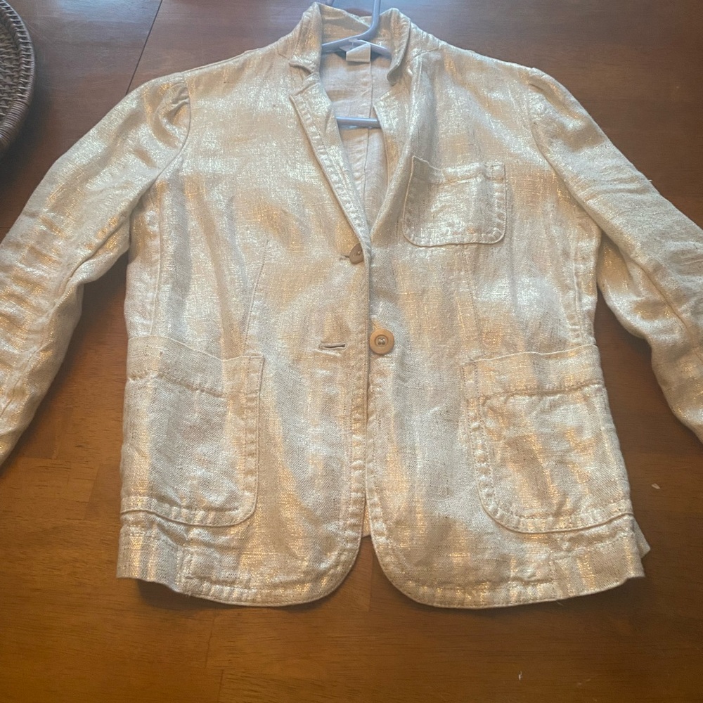 J. Crew Metallic Silver Blazer